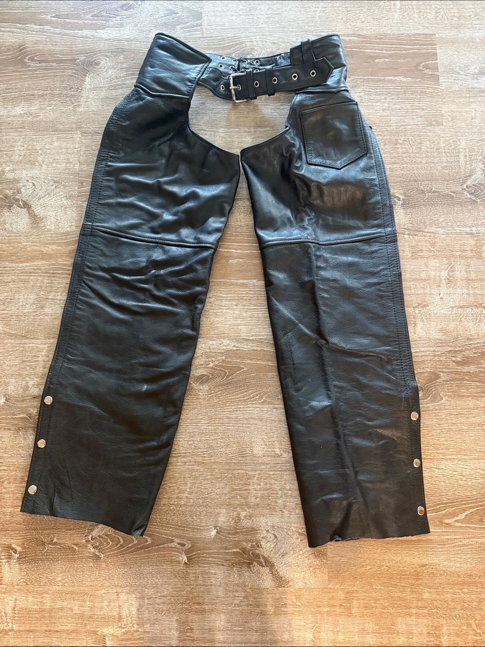Harley Davidson Interstate Black Leather Motorcycle Chaps